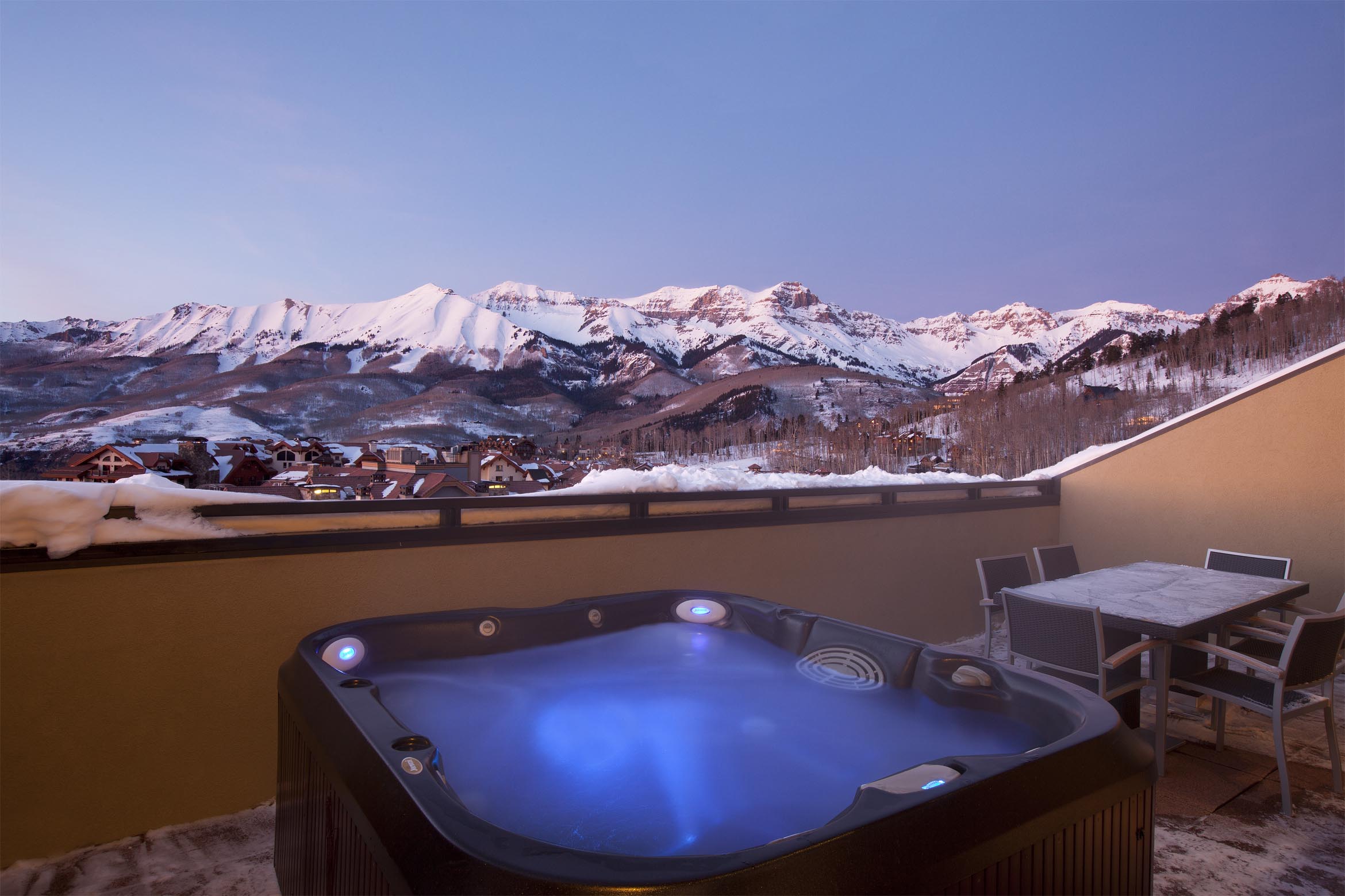 Private hot tub in penthouse.
